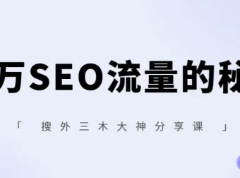 搜外三木大神【百万SEO流量的秘密】分享课