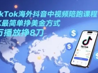 TikTok海外抖音中视频陪跑课程：借助AI轻松挣美金