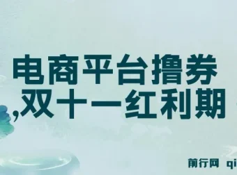 电商平台撸券项目：双十一新手红利，单号日入300+