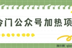 冷门公众号加热项目介绍