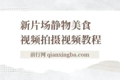 新片场静物美食视频拍摄教程：美食静物摄影技巧