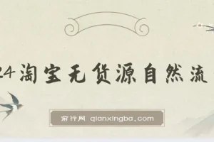 2024淘宝无货源自然流量截流选品课程