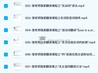 邹老师翻译技巧八节课程