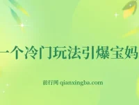 宝妈粉引流变现冷门玩法项目介绍