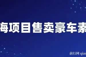 售卖豪车素材项目全套引流课程：开拓蓝海市场