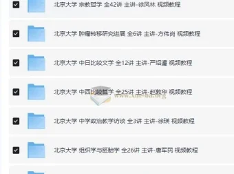 北京大学精品网课大合集：名师亲授，畅享顶尖学术资源