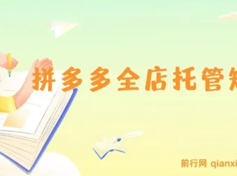 拼多多全店托管矩阵课：盈利动销与高效计划设置教程