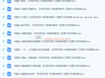中职专用中职高考数学二轮复习专项突破（精练版）