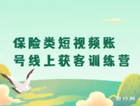 保险类短视频账号线上获客训练营：短视频搞钱爆破营