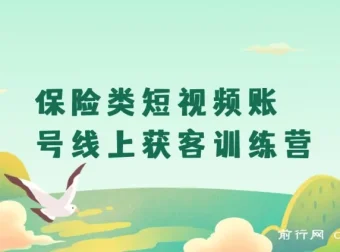 保险类短视频账号线上获客训练营：短视频搞钱爆破营