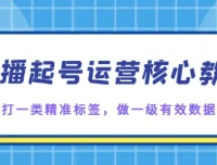 直播起号核心教学：打造精准标签与一级有效数据课程