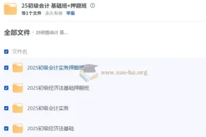 2025年初级会计基础班+押题班课程