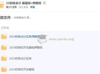 2025年初级会计基础班+押题班课程