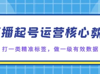 直播起号核心教学：打造精准标签与一级有效数据课程