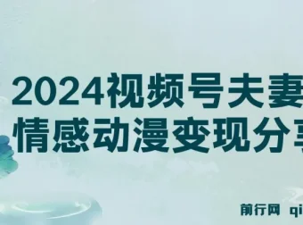 2024视频号夫妻情感动漫变现分享课：玩法全过程讲解
