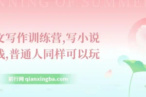 网文写作训练营：普通人也能开启小说创作与挣钱之路