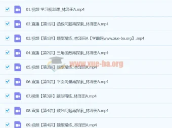 2024高三高考数学林泽田A班寒假课程