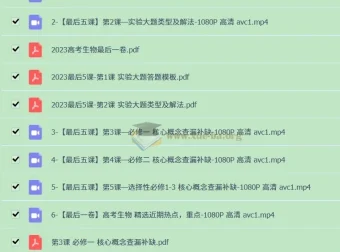 一生儿：2023高考生物最后5课