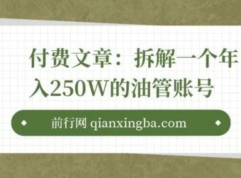 付费文章：拆解年入250W的YouTube账号，探寻挣钱核心秘密