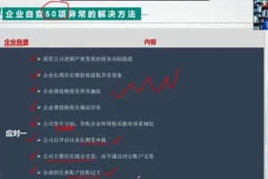 金税系统：50个税务预警指标解析与风险防范资料