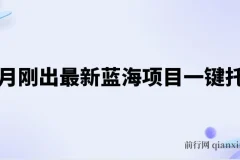 五月最新蓝海项目：一键托管躺赚收益分成课程