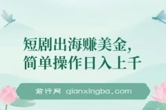短剧出海：利用短剧资源实现美金收益项目介绍