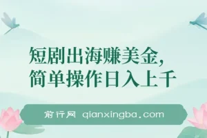 短剧出海：利用短剧资源实现美金收益项目介绍