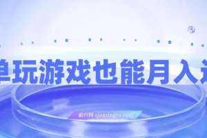 简单玩游戏月入过万项目：0成本，一单利润20（附500G安卓游戏分类系列）