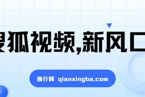 搜狐视频视频收益项目：新风口，日收益200 – 500，速来参与