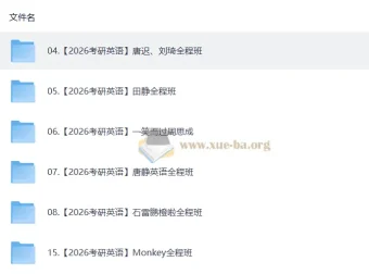 2026考研英语唐迟、刘琦、田静全程班视频教学复习合集