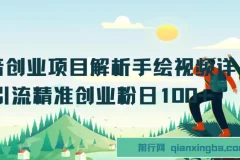 抖音手绘视频创业项目解析：精准引流创业粉课程