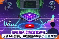 短视频AI剪辑全套课程：从剪映基础到AI进阶，小白变大神