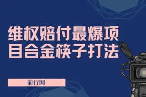 维Q赔付：合金筷子玩法，小白也能月入5w+的风口项目实操