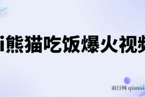 Ai熊猫吃饭爆火原创视频作品：轻松日入300+且简单易懂