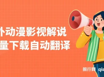 国外动漫影视解说项目：批量下载自动翻译，轻松实现原创