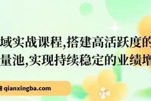 成人私域实战课程：搭建高活跃度私域流量池，助力业绩持续增长