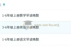 小学语数英1-6年级上册早读晚默资料