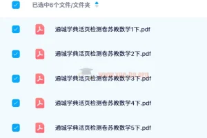 2024 春季通城学典活页检测卷数学（1 – 6 年级）