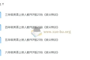 2025年人教PEP版3 – 6年级小学英语上册拔尖特训