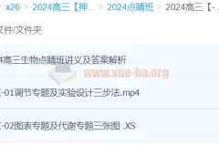 徐京2024高三生物高考押题点睛班