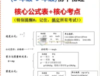 2026版初中物理《知识清单》：核心公式与可信考点