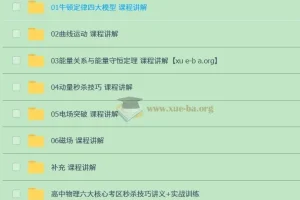 高中物理六大核心考区秒杀技巧：讲义+实战训练+课程讲解