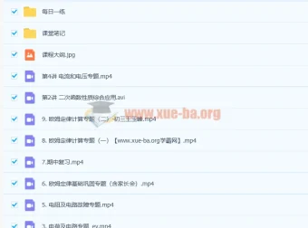 王玉峰初三物理秋季尖端班（2020秋·16讲完结含讲义）