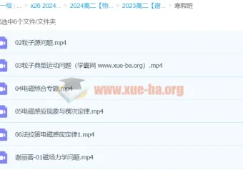 2024谢丽荣高中物理高二寒假班课程