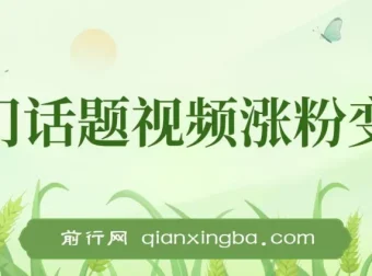 热门话题视频涨粉变现项目解析：日收益可达1000