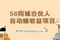58同城合伙人自动赚收益项目教程