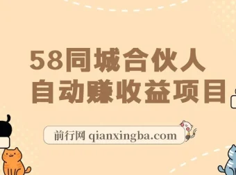 58同城合伙人自动赚收益项目教程