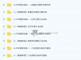 陈潭飞 2025 初三化学中考培训班（春下·全国版·A+）