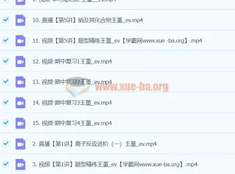 2024王瑾高一化学秋季班课程