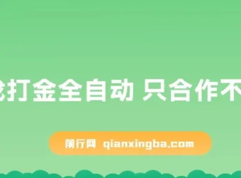 游戏打金全自动合作项目：内测福利，无基础也能操作